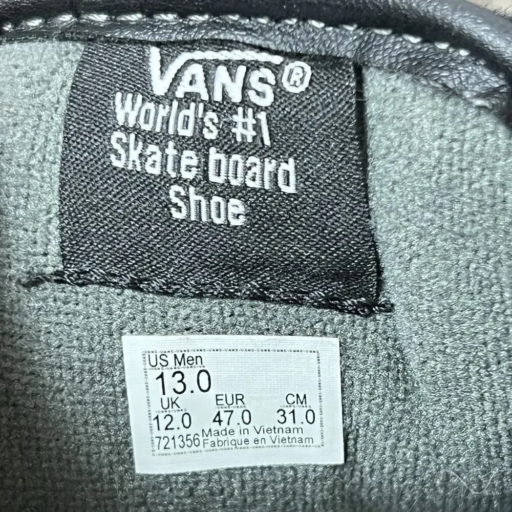 Vans Skateboard Shoe Men Sz 13 Gray Canvas Sneaker Lace Up Low Top Padded Tongue